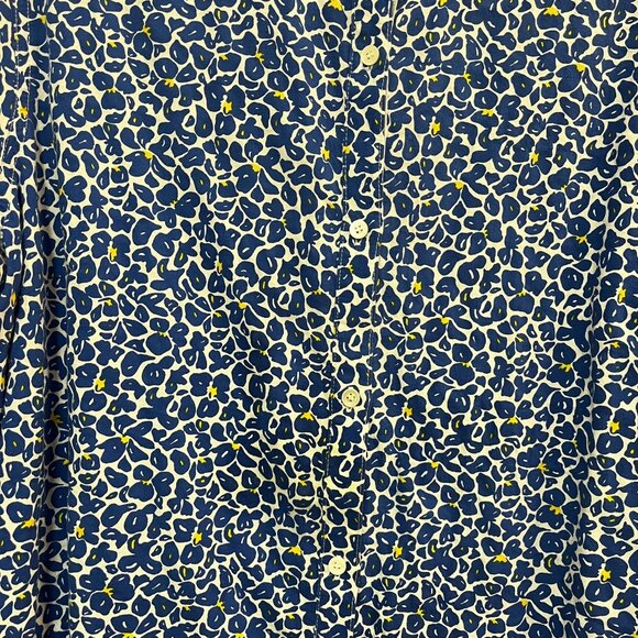 J. McLaughlin LOIS Button Down Women's Shirt Blue and White Floral Size XL - Picture 4 of 6